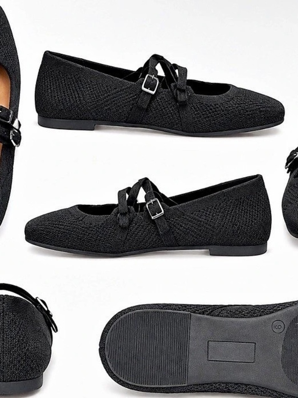 White Mountain Cordette Black Mary Jane Flats